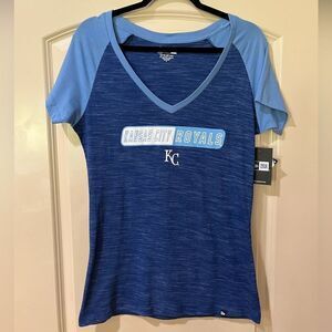 NWT NEW ERA Kansas City Royals Baseball Tee T-shirt Blue Women’s Size Medium